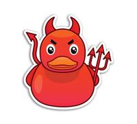 2 x 10cm Devil Rubber Ducks Vinyl Stickers - Kawaii Toys Kids Bath Duckies Cute Funny Novelty Animal Cartoon Decal Scrapbook Sticker #81542