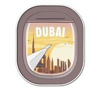 2 x 10cm Dubai Vinyl Stickers - UAE Plane Window Flight Flag City Landmarks Travel Holiday Location Decal Scrapbook Sticker #83484