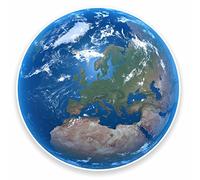2 x 10cm Earth Vinyl Sticker Luggage Travel Tag Globe Map Europe Space Fun #9559 (10cm Wide x 10cm High)