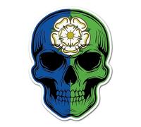 2 x 10cm East Yorkshire Skull Stickers - County GB British Flag Travel Holiday Pirate Funny Girls Boys Men Women Scrapbook Sticker #82485