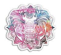 2 x 10cm Elephant Mandala Vinyl Stickers - Tribal Sticker Laptop Luggage #17815 (10cm Wide)