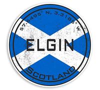 2 x 10cm Elgin Scotland Vinyl Stickers - Scottish Flag Sticker Luggage #20609 (10cm Wide)