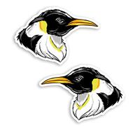 2 x 10cm Emperor Penguin Face Vinyl Stickers - Bird Antarctica Sticker #70694