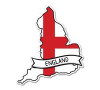 2 x 10cm England Flag Map Vinyl Stickers - St George's Cross United Kingdom UK GB Badge Patriotic Love Travel Decal Scrapbook Sticker #83592