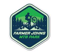 2 x 10cm Farmer Johns Vinyl Stickers - England Mountain Bike Park MTB Route Sport Trails Biker Mountain Forest Travel Scrapbook Sticker #82501