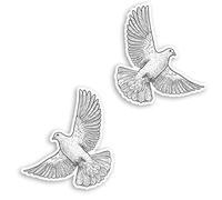 2 x 10cm Flying Dove Bird Vinyl Stickers - Birds Pigeon Laptop Sticker #34333 (10cm Tall)