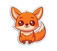 2 x 10cm Fox Vinyl Stickers - Red Foxes Vixen Wild Farm Animal Kawaii Characters Kids Cartoon Cute Girls Boys Scrapbook Sticker #82003