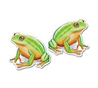 2 x 10cm Frog Vinyl Stickers - Toad Heart Eyes Pond Cute Watercolour Style Decoration Scrapbook Label Sticker #83668
