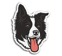 2 x 10cm Fun Border Collie Sheep Dog Vinyl Stickers - Sticker Laptop #19582 (10cm Tall)