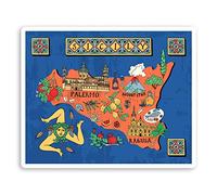 2 x 10cm Fun Sicily Map Vinyl Stickers - Italy Travel Luggage Sticker #34623 (10cm Wide)