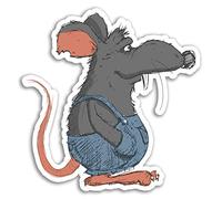 2 x 10cm Funny Rat Vinyl Stickers - Rodent Mouse Cute Sticker Laptop #17381 (10cm Tall)