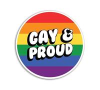 2 x 10cm Gay and Proud Vinyl Stickers - Rainbow Pride LGBTQ Flag Identity Love Decal Men Women Non-Heterosexual Scrapbook Sticker #81943