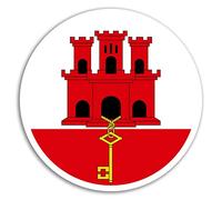 2 x 10cm Gibraltar Flag Vinyl Stickers - Travel Sticker Laptop Luggage #17296 (10cm Wide)