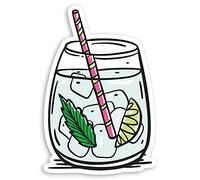 2 x 10cm Gin & Tonic Cocktail Drink Vinyl Stickers - Party Laptop Sticker #20963 (10cm Tall)
