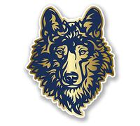 2 x 10cm Gold Husky Wolf Vinyl Sticker Laptop Tablet Car Bike Dog Animal #6481 (8cm Wide x 10cm Tall)