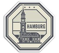 2 x 10cm Hamburg Vinyl Stickers - Germany Travel Sticker Laptop Luggage #17328 (10cm Wide)