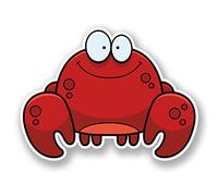 2 x 10cm Happy Crab Sticker Car Bike Laptop Helmet Cute Sea Diving Scuba #5900 (10cm Wide x 7.5cm Tall)