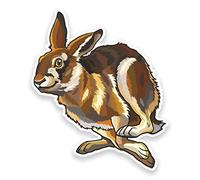 2 x 10cm Happy Hare Sticker Car Bike Laptop Helmet Rabbit Animal Wild Fun #9174 (8.5cm Wide x 10cm Tall)