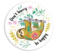 2 x 10cm Happy Sloth Vinyl Stickers - Lazy Kids Flowers Laptop Sticker #20735 (10cm Wide)
