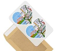 2 x 10cm Heart Vinyl Stickers - Aberystwyth Wales Welsh Travel Map UK Decals 44014