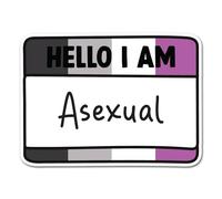 2 x 10cm Hello I Am Asexual Flag Vinyl Stickers - Label Rights LGBTQ Pride Rainbow Month Flag Identity Decal Scrapbook Sticker #83083