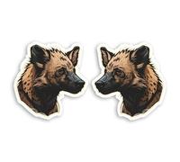2 x 10cm Hyena Vinyl Stickers - African Wild Animal Realistic Carnivore Sticker #70862