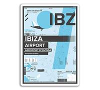 2 x 10cm IBZ Ibiza Airport Vinyl Stickers - Spain Travel Sticker Luggage #17408 (10cm Tall)