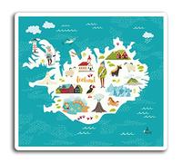 2 x 10cm Iceland Map Vinyl Stickers - Travel Flag Sticker Laptop Luggage #17015 (10cm Wide)