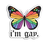 2 x 10cm I'm Gay Vinyl Stickers - Butterfly Insect Pride LGBTQ Flag Love Decal Science Scientist Periodic Table Scrapbook Sticker #81972