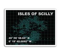 2 x 10cm Isles of Scilly Map UK Vinyl Stickers - Sticker Laptop Luggage #18802 (10cm Wide)