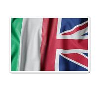2 x 10cm Italy Union Jack Flag Vinyl Stickers - Italian Mixed Flags UK GB United Kingdom Country Travel Scrapbook Sticker #82290