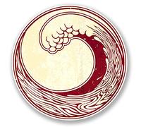 2 x 10cm Japanese Wave Vinyl Sticker Decal Laptop Car Tsunami Japan Surf #5858 (10cm x 10cm)