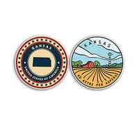 2 x 10cm Kansas Vinyl Stickers - America USA States Landmarks Holiday Travel Adventure Travel Map Flag Country Scrapbooking Gift #78786