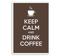 2 x 10cm Keep Calm Drink Coffee Vinyl Stickers - Funny Laptop Sticker #34000 (10cm Tall)