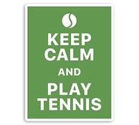 2 x 10cm Keep Calm Play Tennis Vinyl Stickers - Sports Fun Laptop Sticker #34005 (10cm Tall)