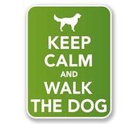 2 x 10cm Keep Calm & Walk The Dog Vinyl Sticker Laptop Car Funny Joke #6587 (7.5cm Wide x 10cm Tall)