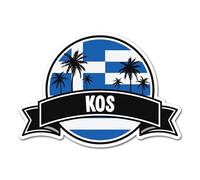 2 x 10cm Kos Vinyl Stickers - Greece Greek Flag City Palm Tree Travel Holiday Geography Location Decal Scrapbook Sticker #83270