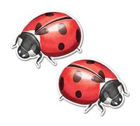 2 x 10cm Ladybird Vinyl Stickers - Ladybug Bug Insect Heart Cute Watercolour Style Decoration Scrapbook Label Sticker #83669