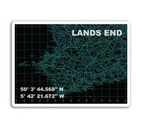 2 x 10cm Lands End Map England UK Vinyl Stickers - Sticker Laptop Luggage #18804 (10cm Wide)