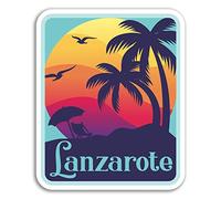 2 x 10cm Lanzarote Vinyl Stickers - Canary Islands Sticker Laptop Luggage #18358 (10cm Tall)