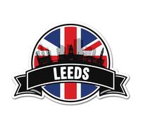 2 x 10cm Leeds Vinyl Stickers - UK GB England Union Jack City Flag Travel Holiday Geography Location Decal Scrapbook Sticker #83144