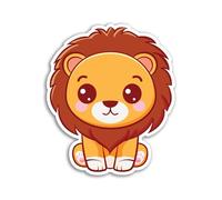 2 x 10cm Lion Vinyl Stickers - Cub Safari Zoo Animal Kawaii Characters Kids Cartoon Cute Girls Boys Scrapbook Sticker #82007