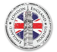 2 x 10cm London England UK Vinyl Sticker Travel Luggage Tag Laptop #5998 (10cm x 10cm)