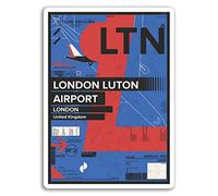 2 x 10cm London Luton Airport Vinyl Stickers - England Britain UK Sticker #17428 (10cm Tall)