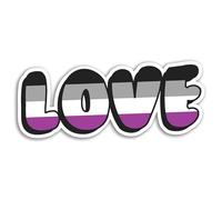 2 x 10cm Love Asexual Flag Vinyl Stickers - LGBTQ Preference Identity Decal Men Women Non-Heterosexual Scrapbook Sticker #81976