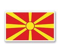 2 x 10cm Macedonia Flag Vinyl Sticker Bike Laptop Car Travel Luggage Tag #5285 (10cm Wide x 6cm Tall)