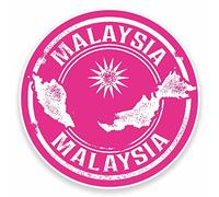 2 x 10cm Malaysia Vinyl Stickers Laptop Travel Gift Luggage Map Flag Label #9484 (10cm Wide x 10cm High)