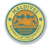 2 x 10cm Maldives Travel Luggage Sticker Car Bike Bike Laptop Decal Gift #6491 (10cm x 10cm)