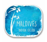 2 x 10cm Maldives Vinyl Sticker Decal Laptop Luggage Travel Tag Fun #9677 (10cm Wide x 8.5cm High)