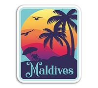 2 x 10cm Maldives Vinyl Stickers - Asia Travel Fun Sticker Laptop Luggage #18360 (10cm Tall)
